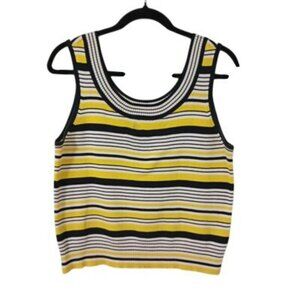 Dana B. & Karen Womens Striped 100% Cotton Tank Top Size M Sleeveless